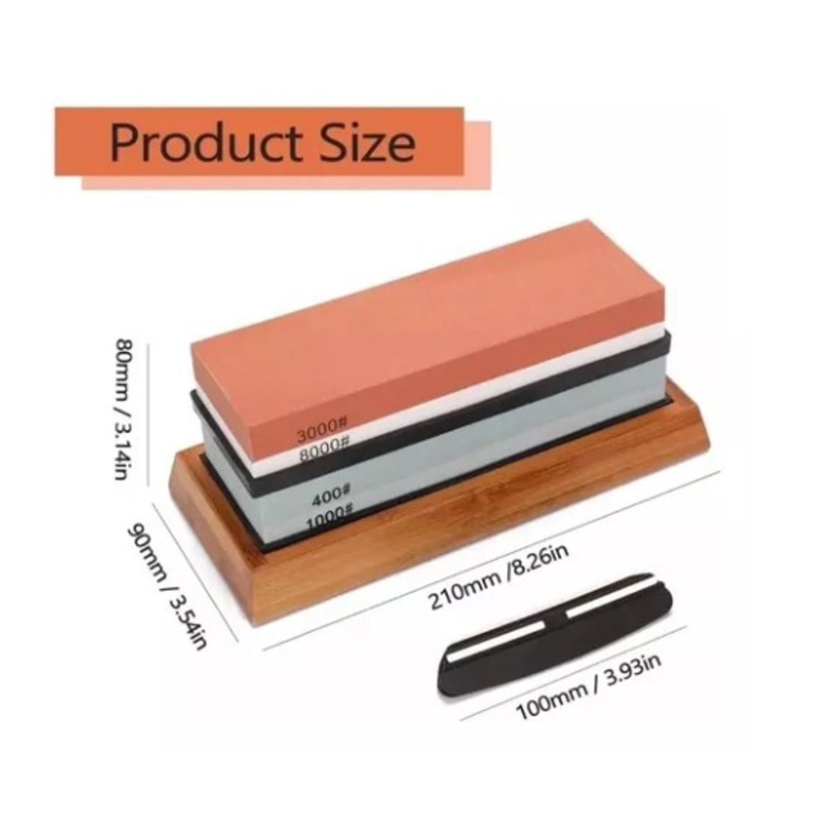 GENERICO - Kit De Afilado De Cuchillas 4001000 30008000 + Base Bambú