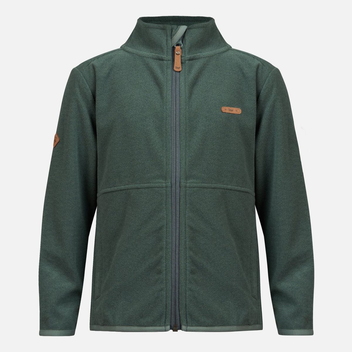 LIPPI - Poleron Niña Stripes Nano-F Full Zip Verde Grisaceo Lippi
