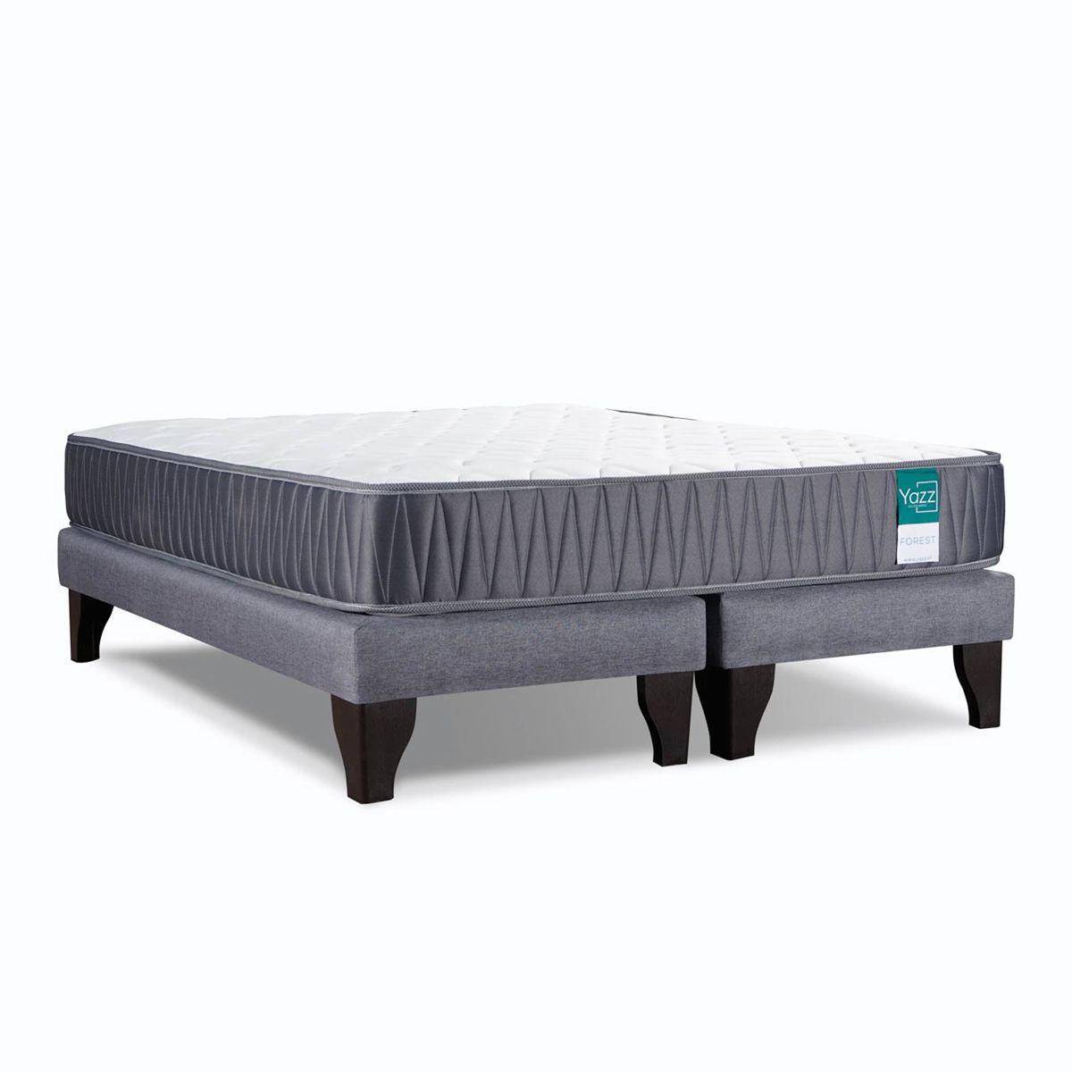 YAZZ - Cama Europea Forest 2 Plazas Yazz Resortes Base Dividida