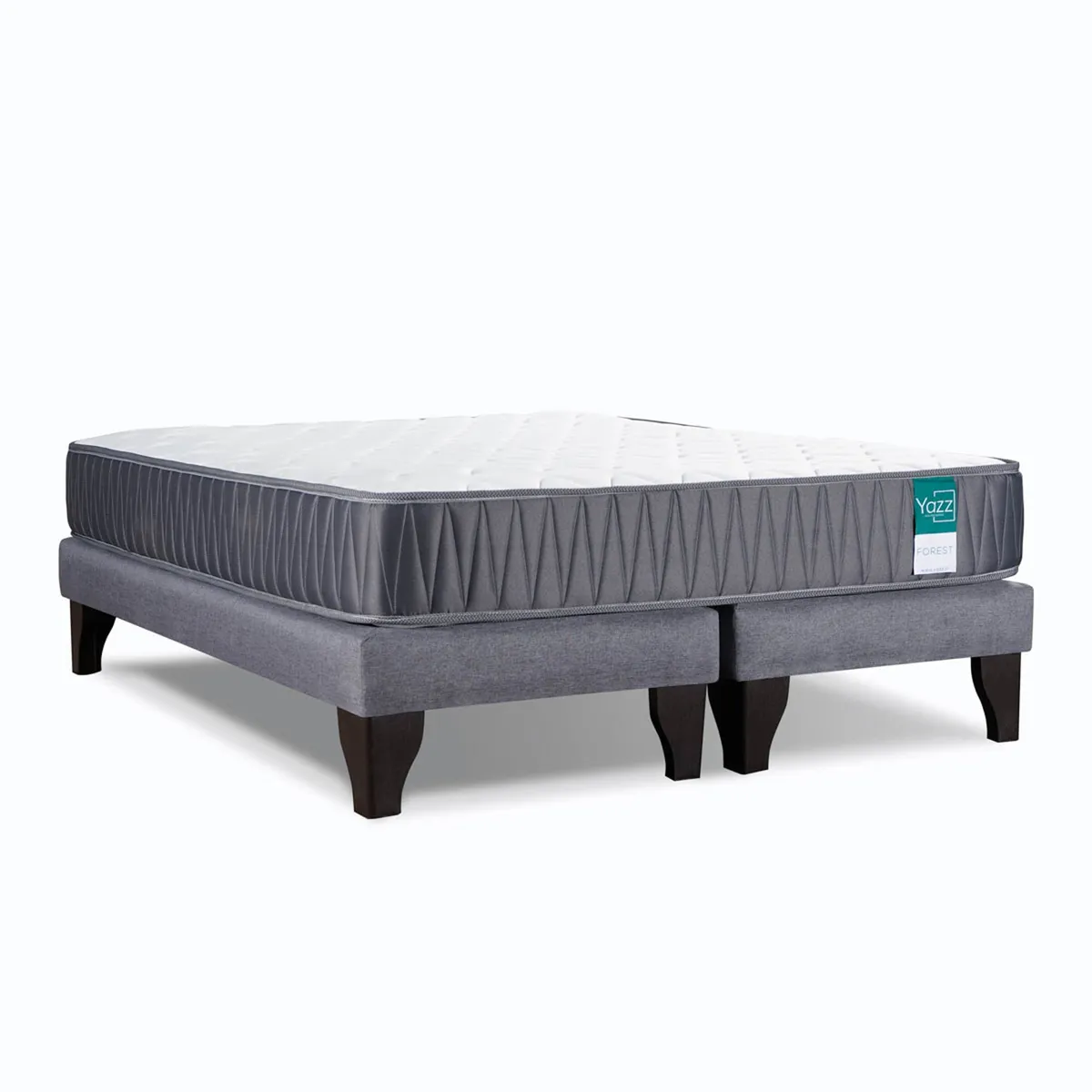YAZZ - Cama Europea Forest 2 Plazas Yazz Resortes Base Dividida