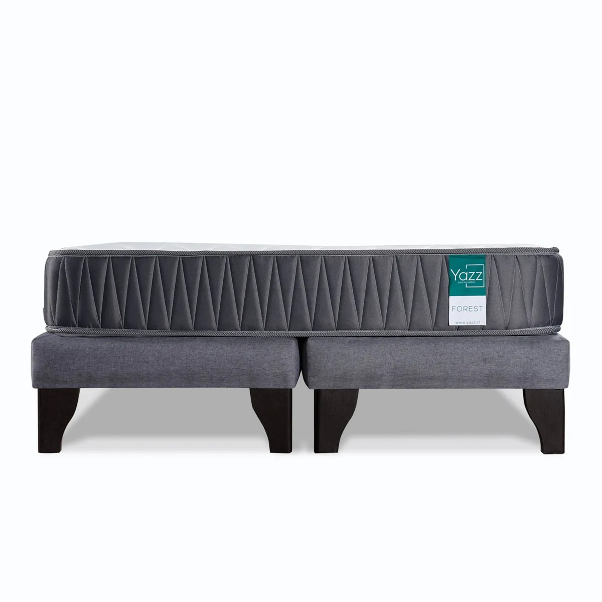 YAZZ - Cama Europea Forest 2 Plazas Yazz Resortes Base Dividida