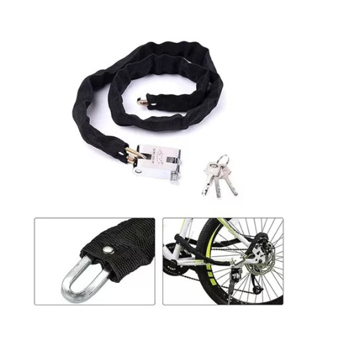 GENERICO - Candado Cadena Para Motos Bicicleta 90cm excelente Seguri