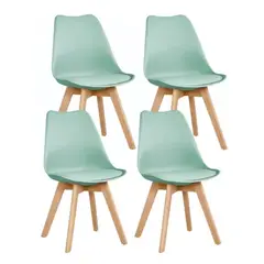 GENERICO - Pack de 4 sillas de comedor acolchada Tulip Menta