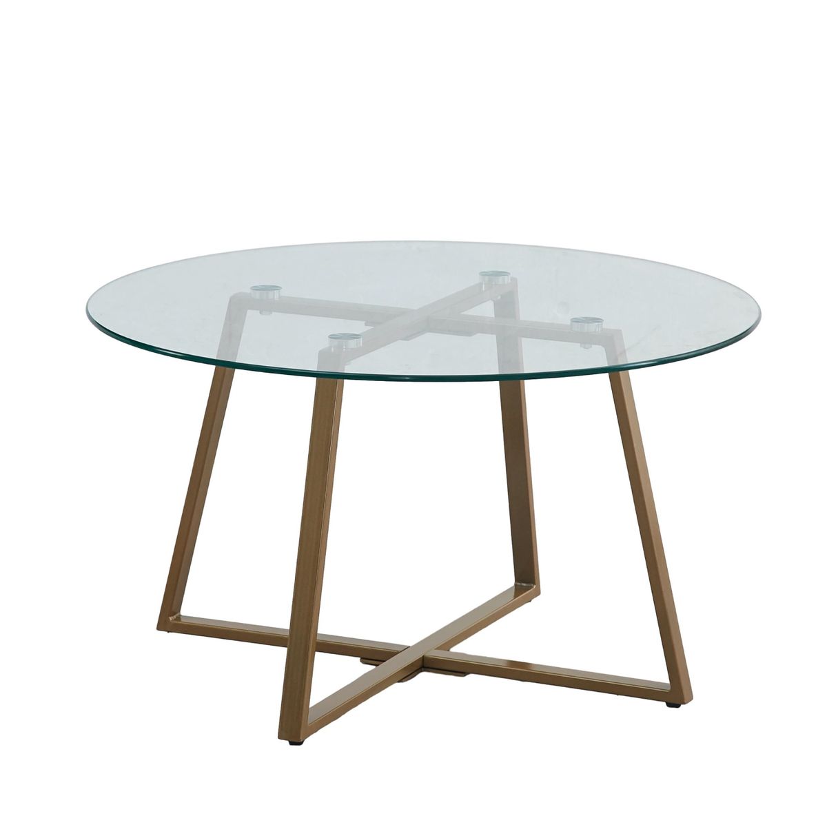 HABITA2 CHILE - Mesa de centro Gold redonda vidrio 80 cm