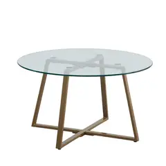 GENERICO - Mesa de centro Gold redonda vidrio 80 cm