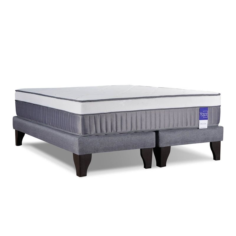 YAZZ - Cama Europea 2 plazas Moon Yazz Resortes Base Dividida