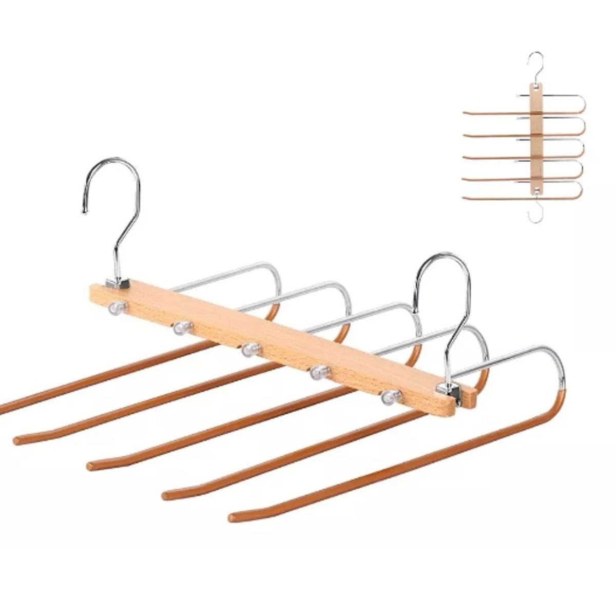 GENERICO - Colgador De Pantalones Ropa Ganchos 5 En 1 Antideslizante