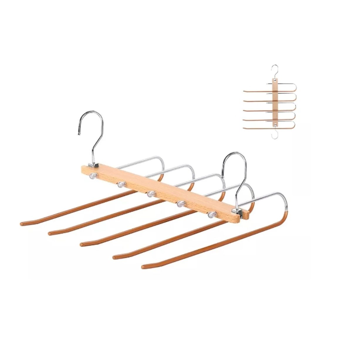 GENERICO - Colgador De Pantalones Ropa Ganchos 5 En 1 Antideslizante
