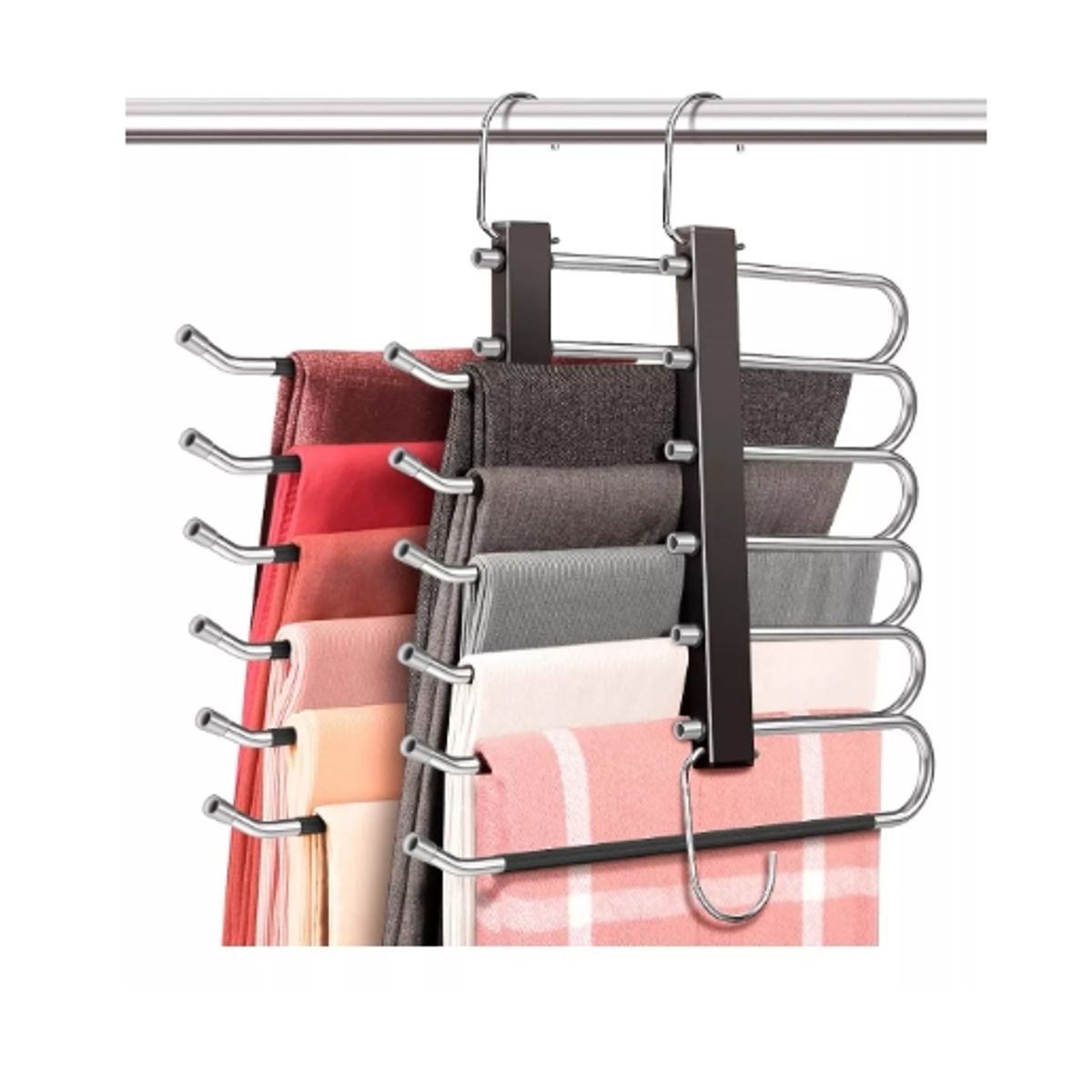 GENERICO - Colgador De Pantalones Ropa Ganchos 6 En 1 Antideslizante