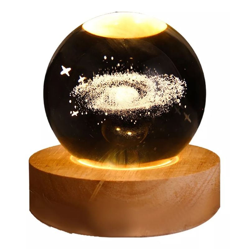 KUANGYE - Lámpara De Noche Led 3d Galaxia Bola Cristal Via láctea