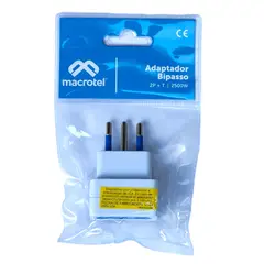 MACROTEL - Enchufe Adaptador Bipaso 1016 2500w