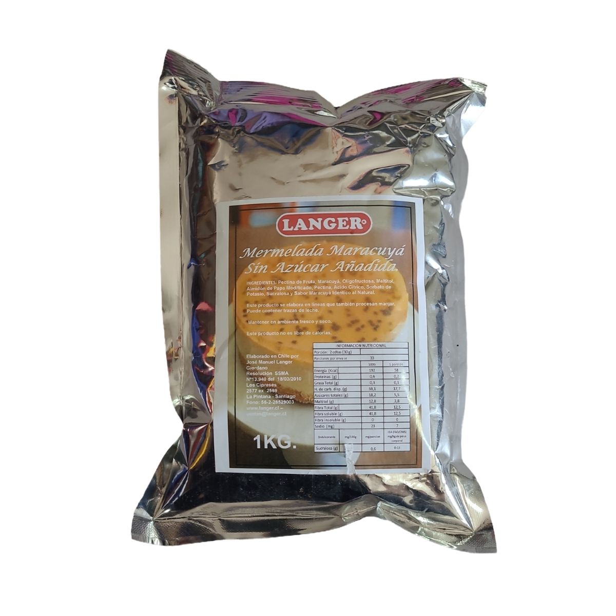 GENERICO - Mermelada De Maracuyá Langer Sin Azúcar Añadida 1 Kg