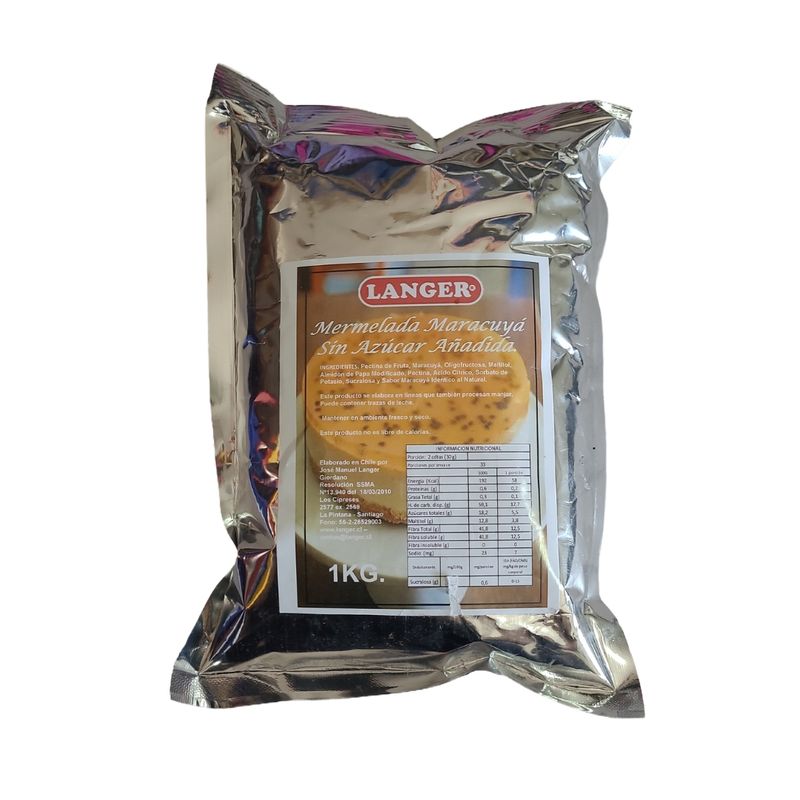GENERICO - Mermelada De Maracuyá Langer Sin Azúcar Añadida 1 Kg
