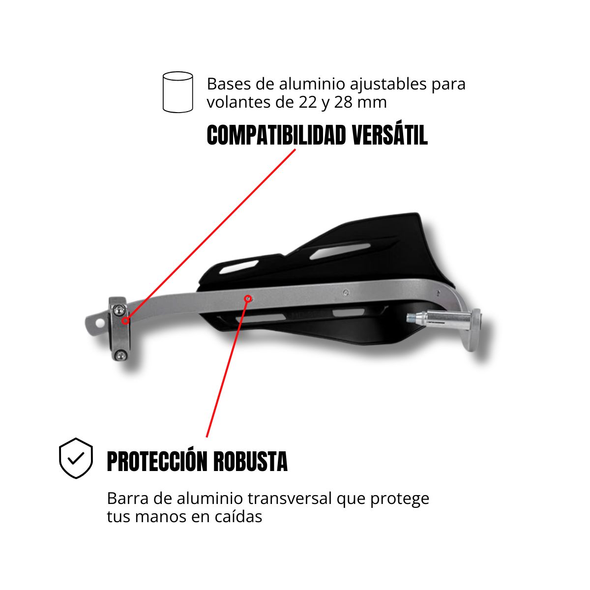 GENERICO - Cubre puños Guardamanos para moto con barra de aluminio