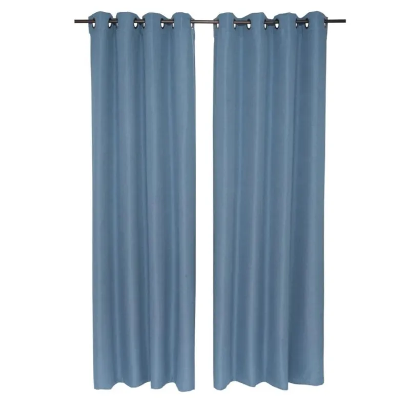 GENERICO - Set de Cortinas Blackout 2 paños Azul