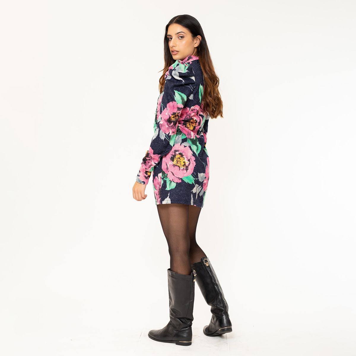 NATALIA SEGUEL - Vestido Olivia Azul Flores Natalia Seguel