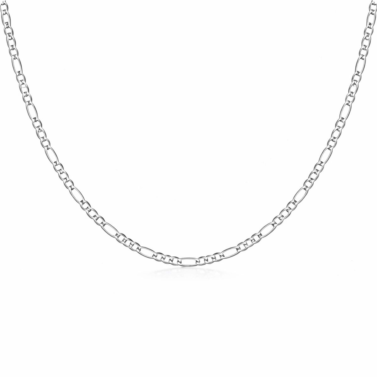 JOYAS MYTOKE - Cadena Figaro 60cm Plata Fina Hipoalergenica 925 Unisex