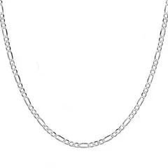 JOYAS MYTOKE - Cadena Figaro 60cm Plata Fina Hipoalergenica 925 Unisex