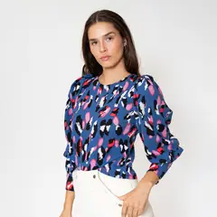 NATALIA SEGUEL - Polera Abril Azul Manchas