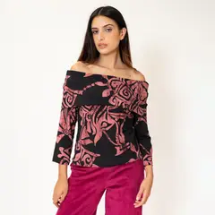 NATALIA SEGUEL - Polera Ester Rosa Etnica