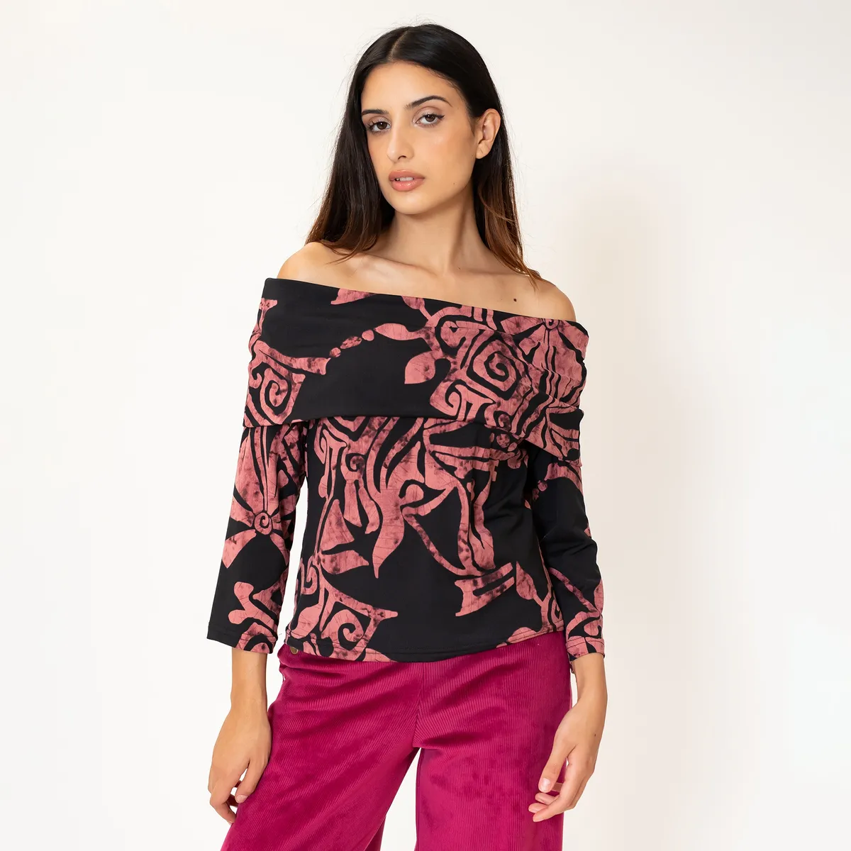 NATALIA SEGUEL - Polera Ester Rosa Etnica Natalia Seguel