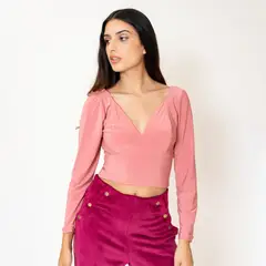 NATALIA SEGUEL - Crop Top Vera Largo Palo de Rosa