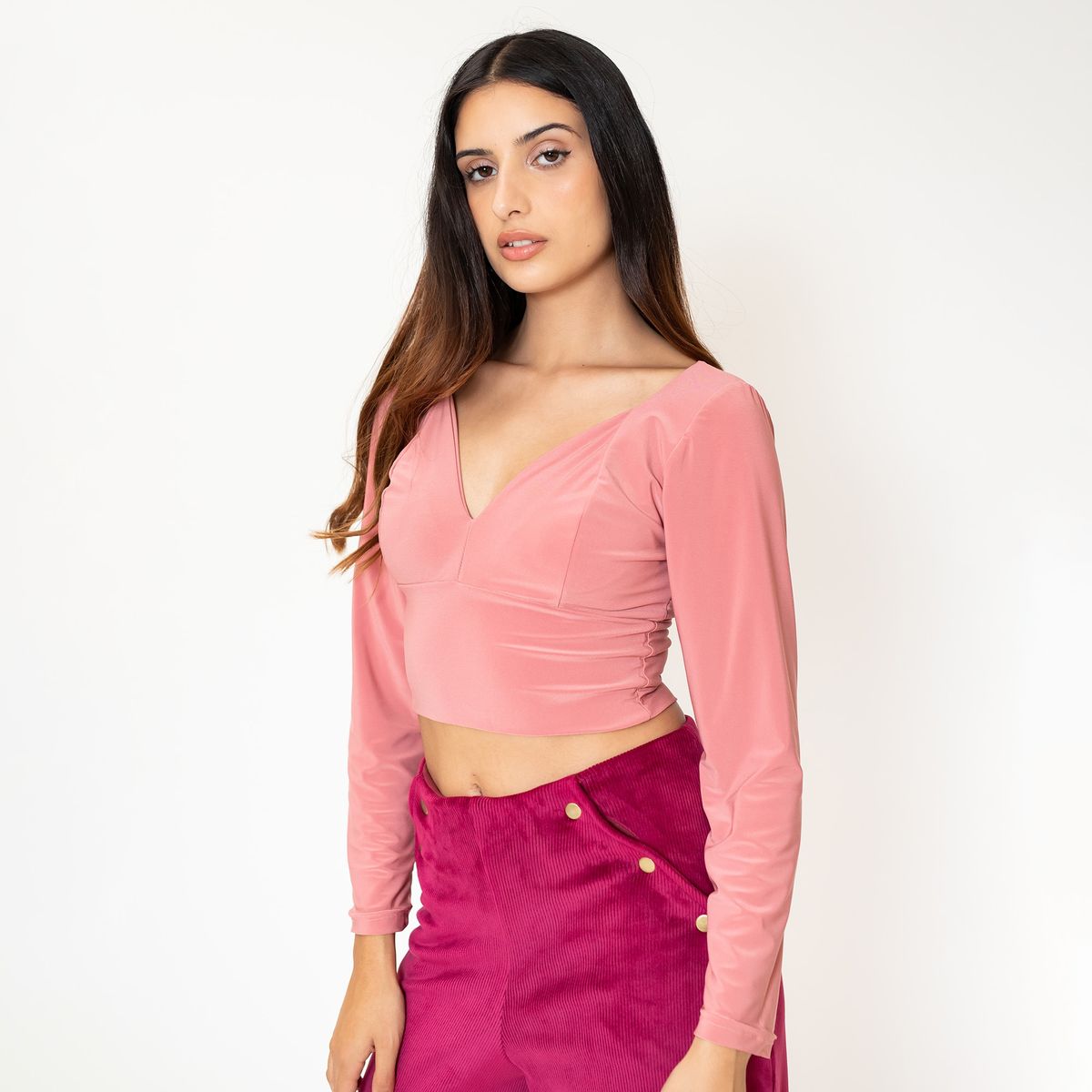 NATALIA SEGUEL - Crop Top Vera Largo Palo de Rosa Natalia Seguel