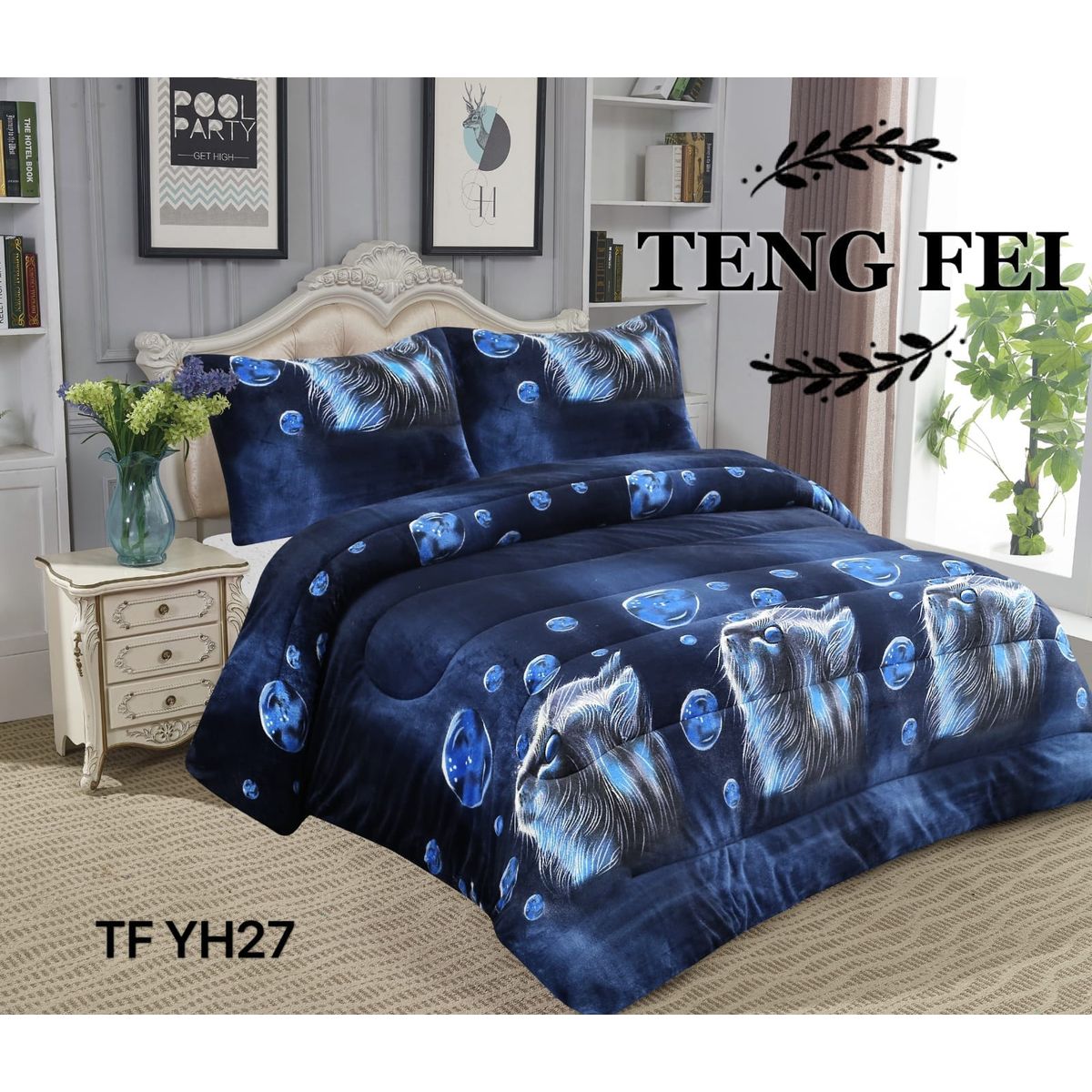 GENERICO - Cobertor  invierno plush  polar con chiporro 2plazas estampado