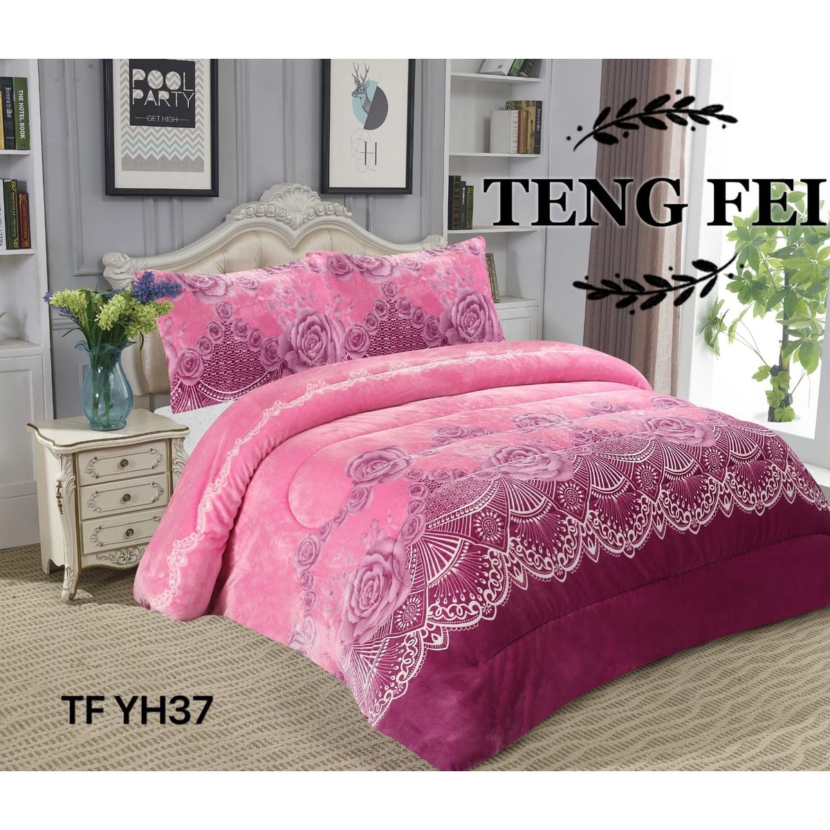 GENERICO - Cobertor  invierno plush  polar con chiporro 2plazas estampado