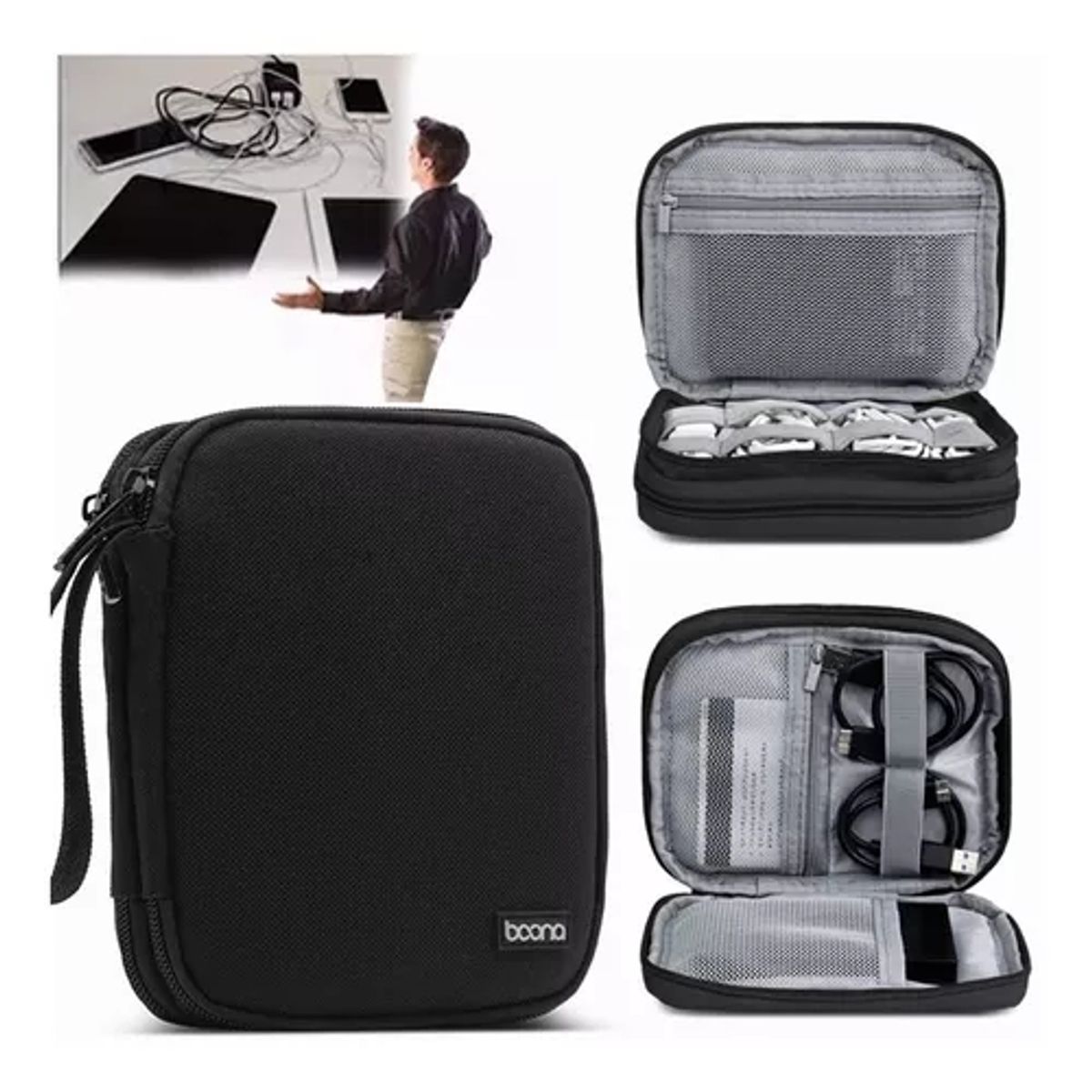 GENERICO - Estuche Organizador De Cables Cargador Audífonos Bolso Viaje