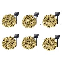 Pack X 6 Luces Solares Navidad Guirnalda 10 Metros 100 Led