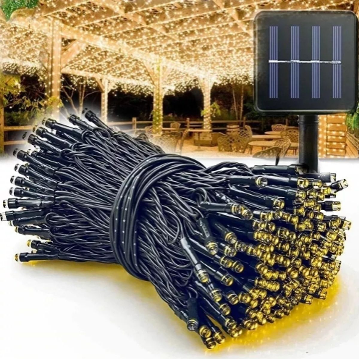 U BUY - Pack X 6 Luces Solares Navidad Guirnalda 10 Metros 100 Led