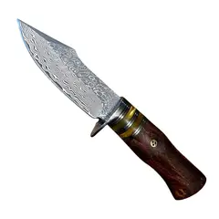 KOYAM - Cuchillo Acero Damasco alta dureza Mango madera y resina