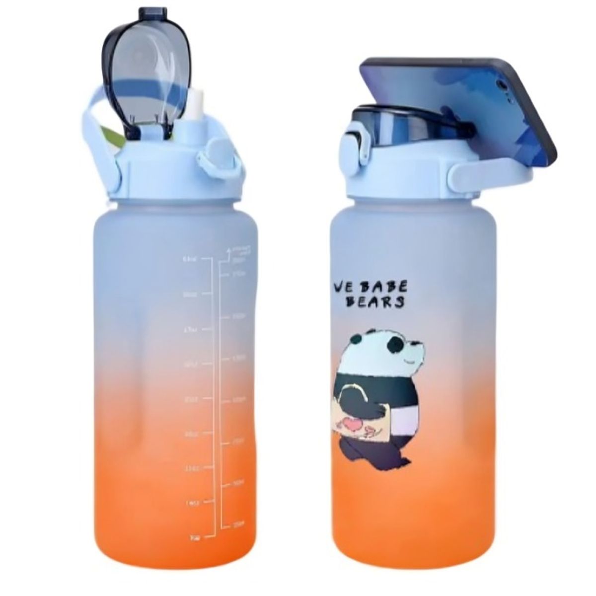 OEM - Pack 2 Botellas Agua Motivacional De 2 Litros Y 900ml Osos
