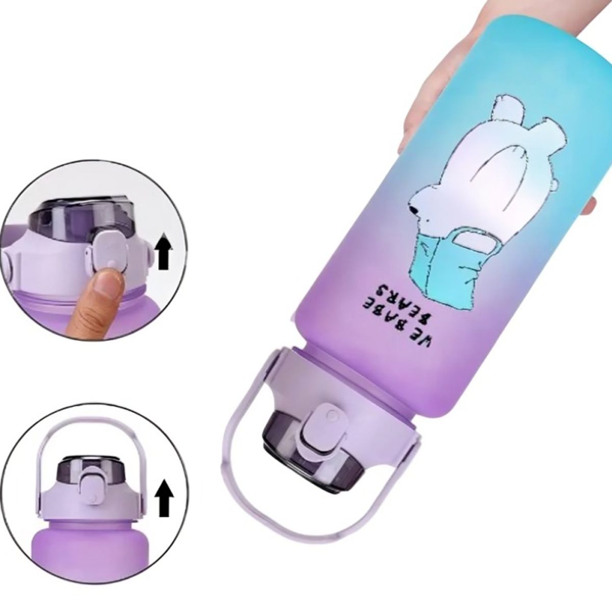 OEM - Pack 2 Botellas Agua Motivacional De 2 Litros Y 900ml Osos