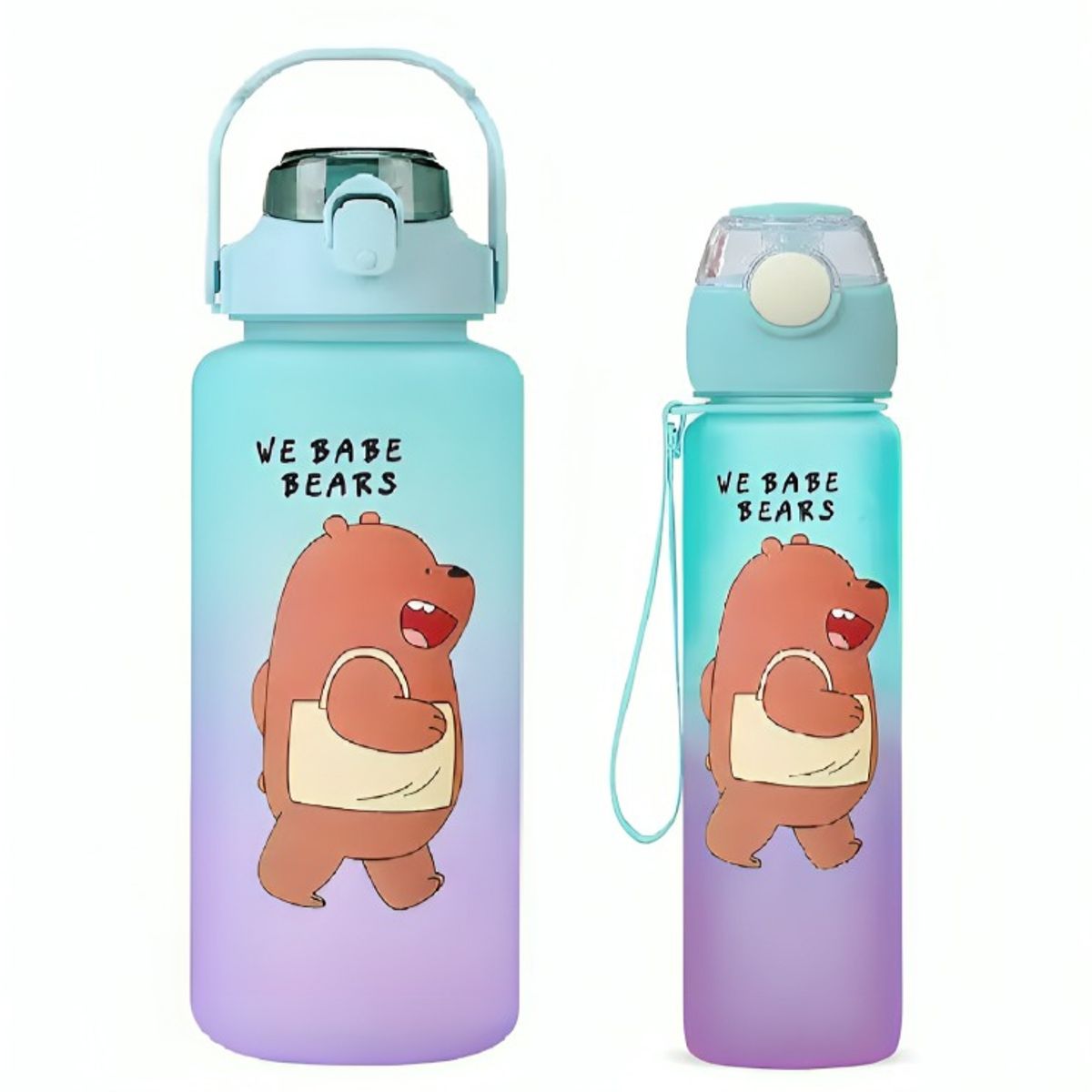 OEM - Pack 2 Botellas Agua Motivacional De 2 Litros Y 900ml Osos