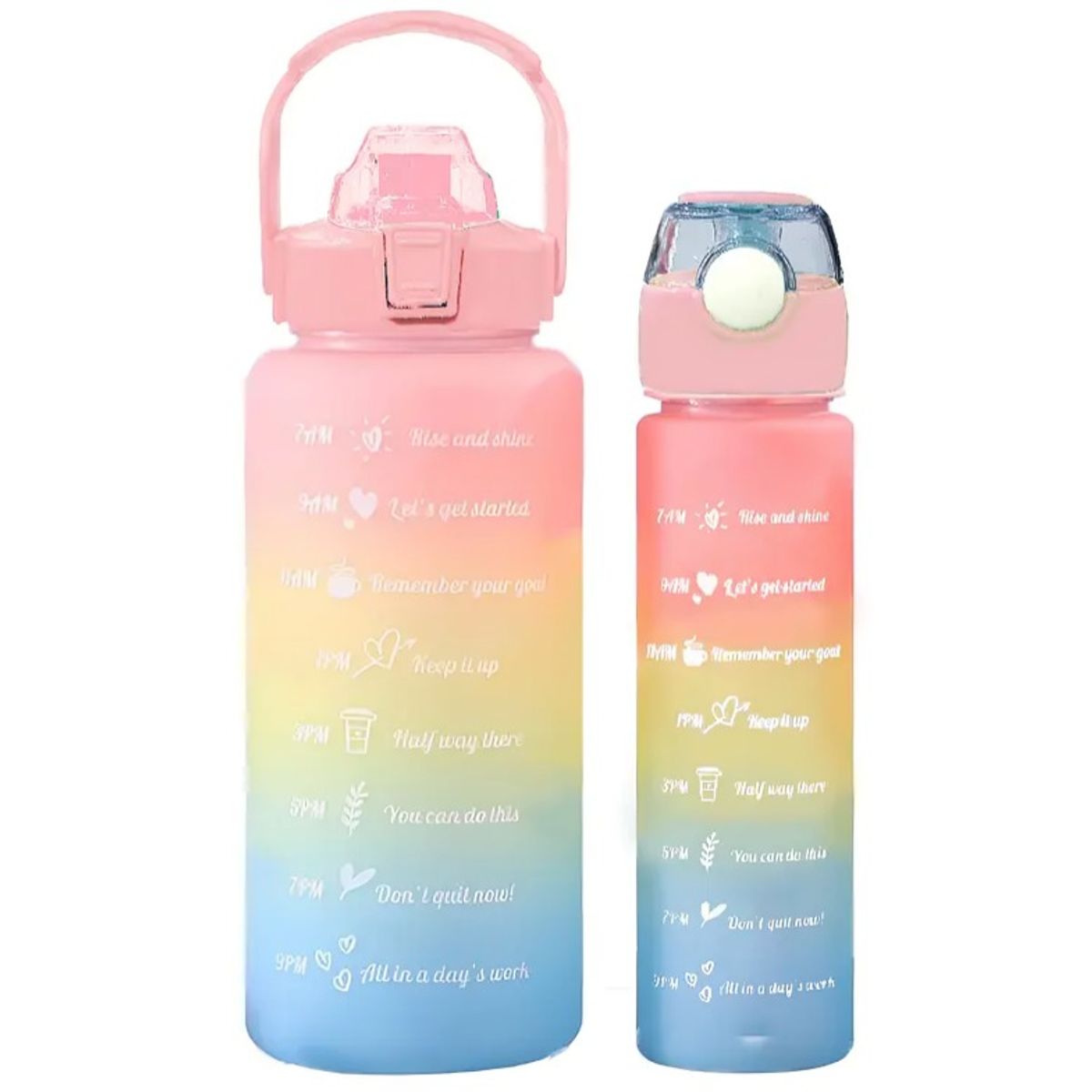 OEM - Pack 2 Botellas Agua Motivacionales De 2 Litros Y 900 Ml