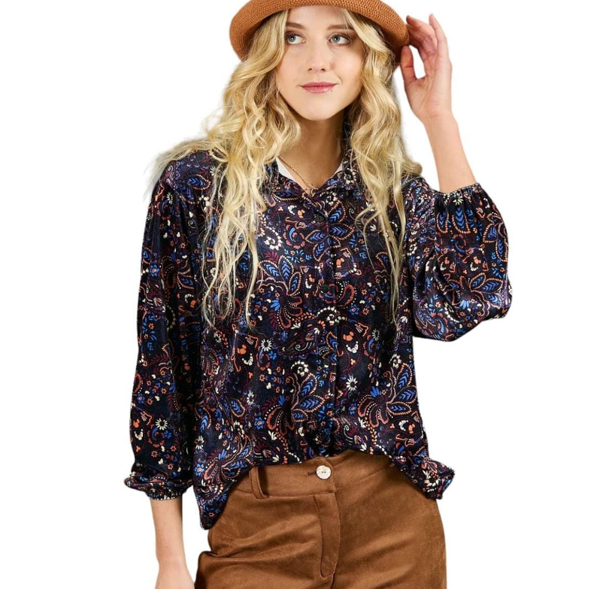 LUNA - Blusa Wanda Terciopelo