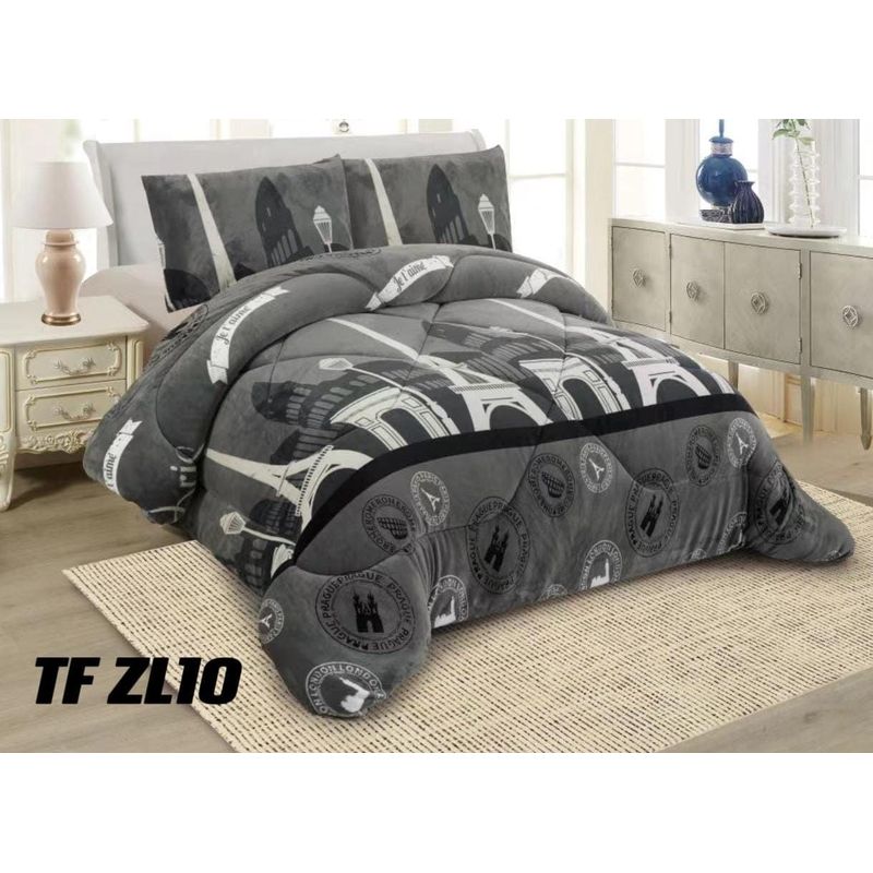 GENERICO - Cobertor  invierno plush  polar con chiporro 2plazas estampado