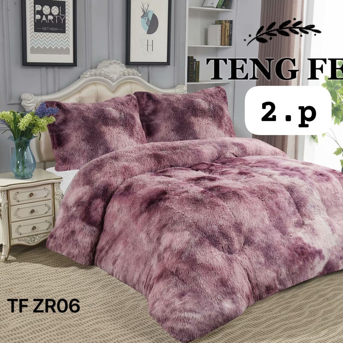 GENERICO - Cobertor  invierno peludo con chiporro 2 plazas