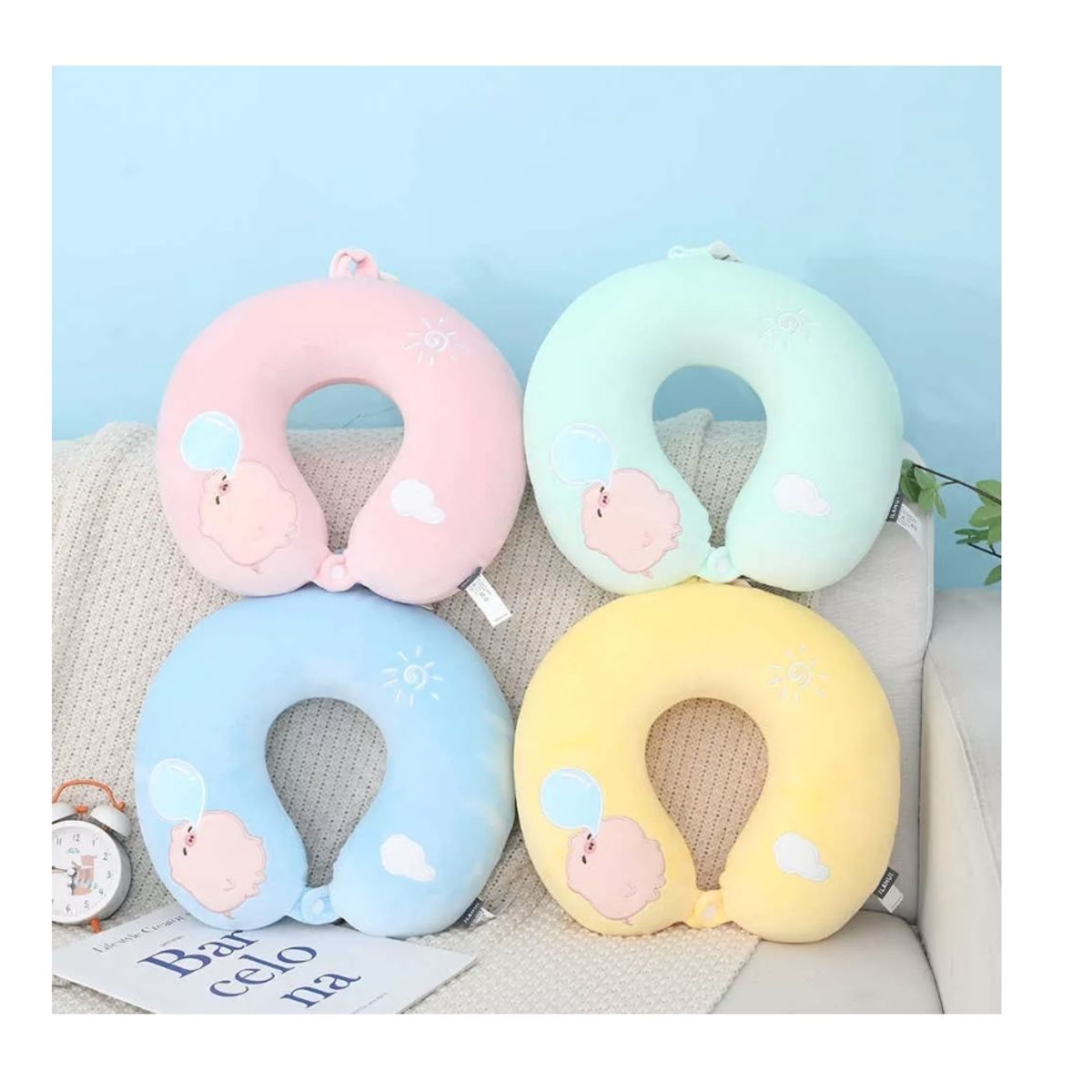 GENERICO - Almohada Cojín Cuello Cervical Viaje Auto Hogar Avión-ilahui