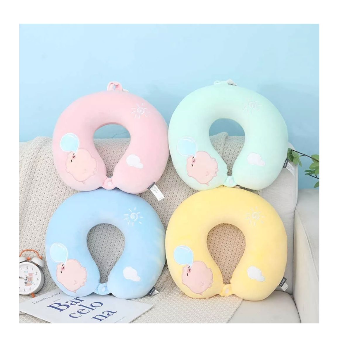 GENERICO - Almohada Cojín Cuello Cervical Viaje Auto Hogar Avión-ilahui