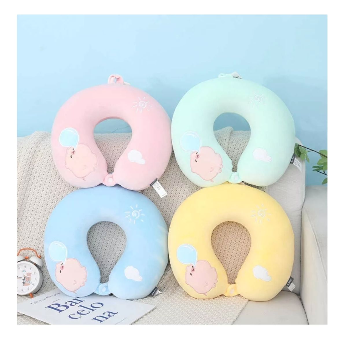 GENERICO - Almohada Cojín Cuello Cervical Viaje Auto Hogar Avión-ilahui