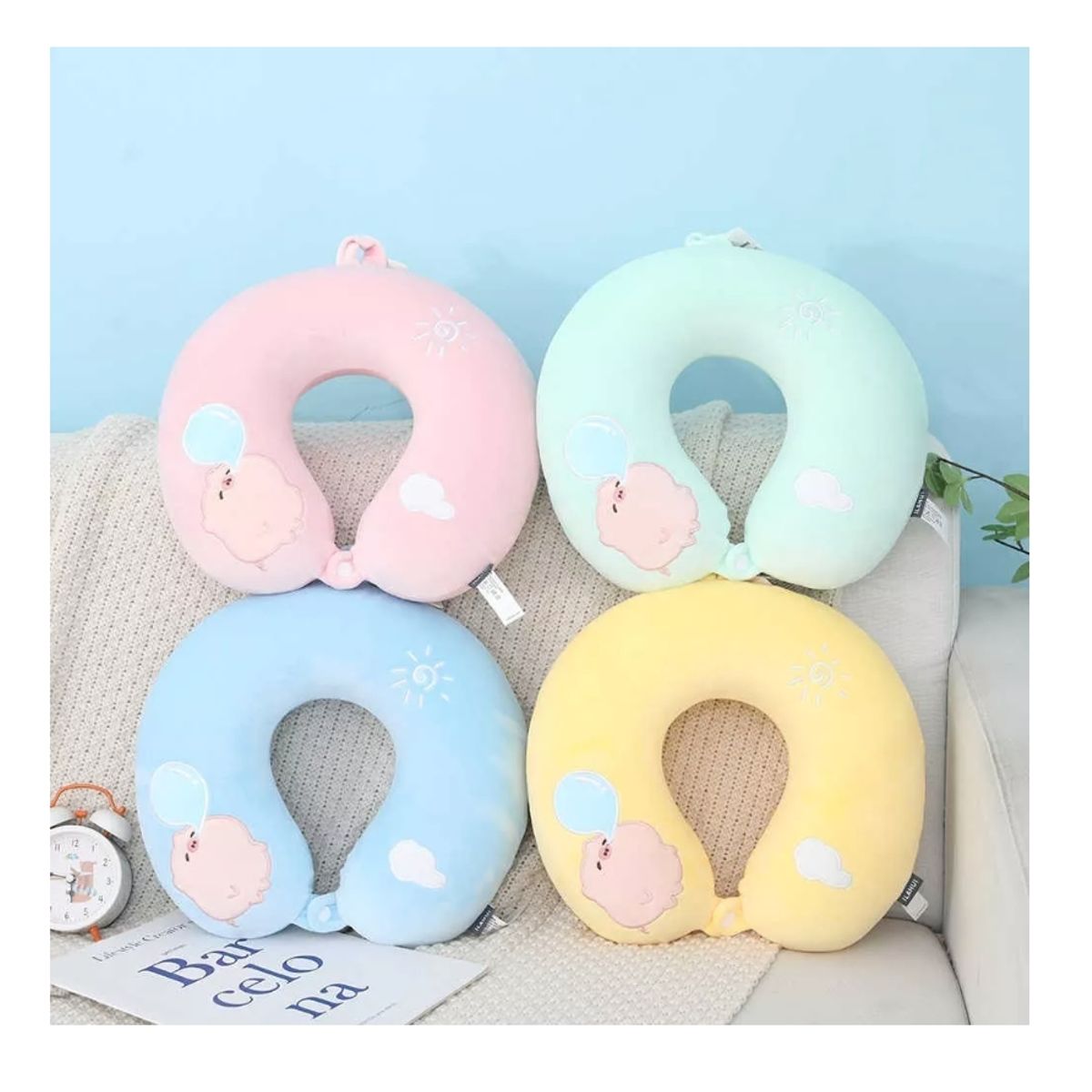 GENERICO - Almohada Cojín Cuello Cervical Viaje Auto Hogar Avión-ilahui