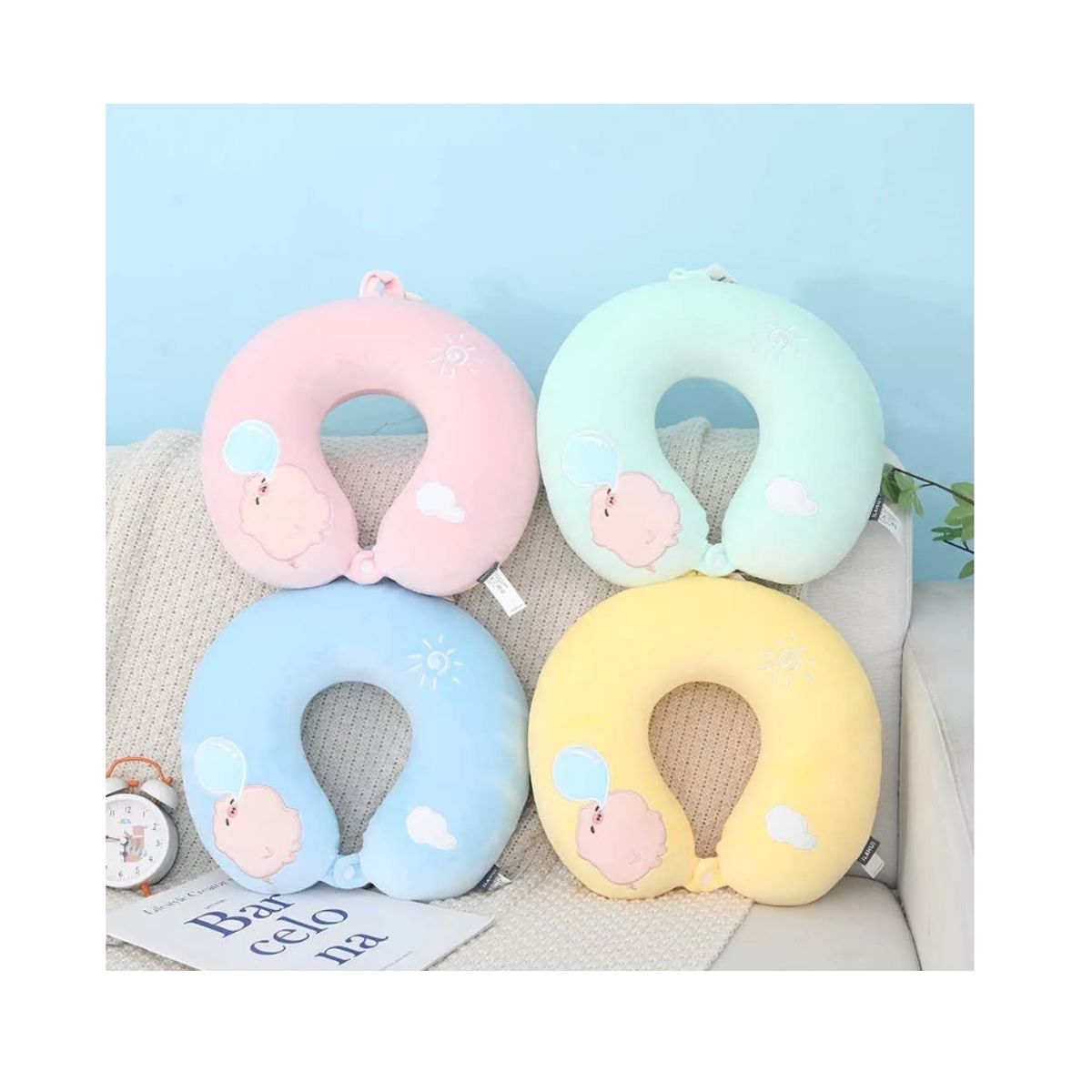 GENERICO - Almohada Cojín Cuello Cervical Viaje Auto Hogar Avión-ilahui