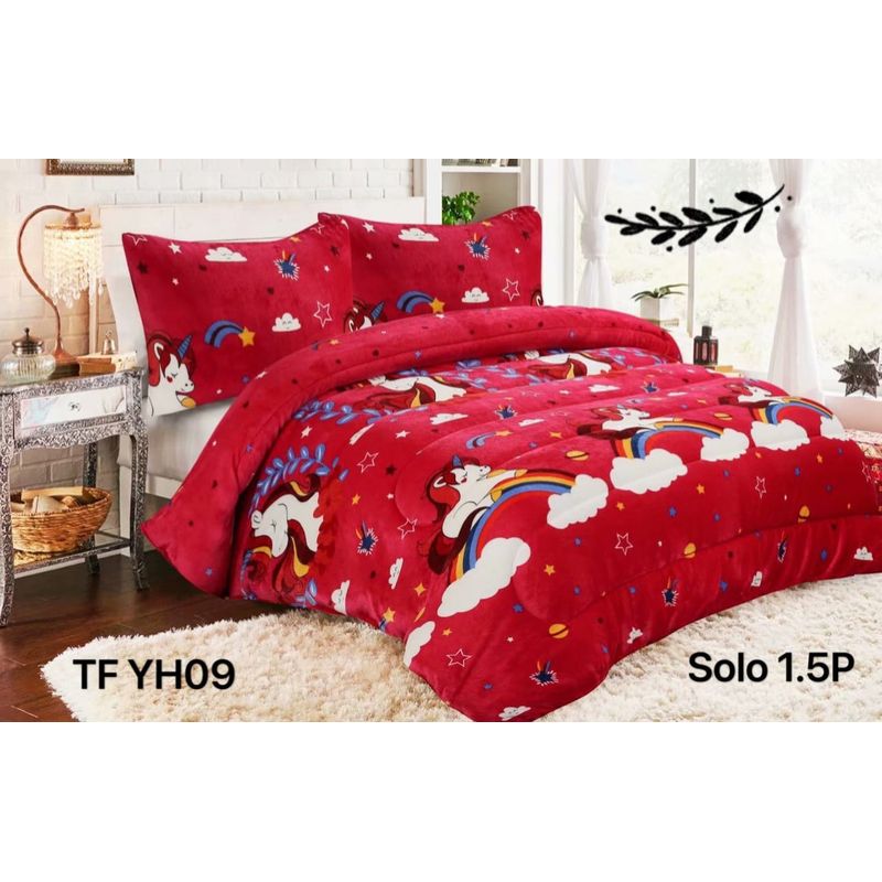 GENERICO - Cobertor  invierno plush con chiporro 1.5p unicornio