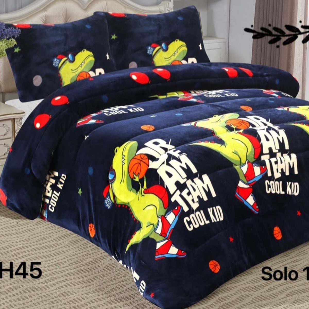 GENERICO - Cobertor  invierno plush con chiporro 1.5p dinosaurio