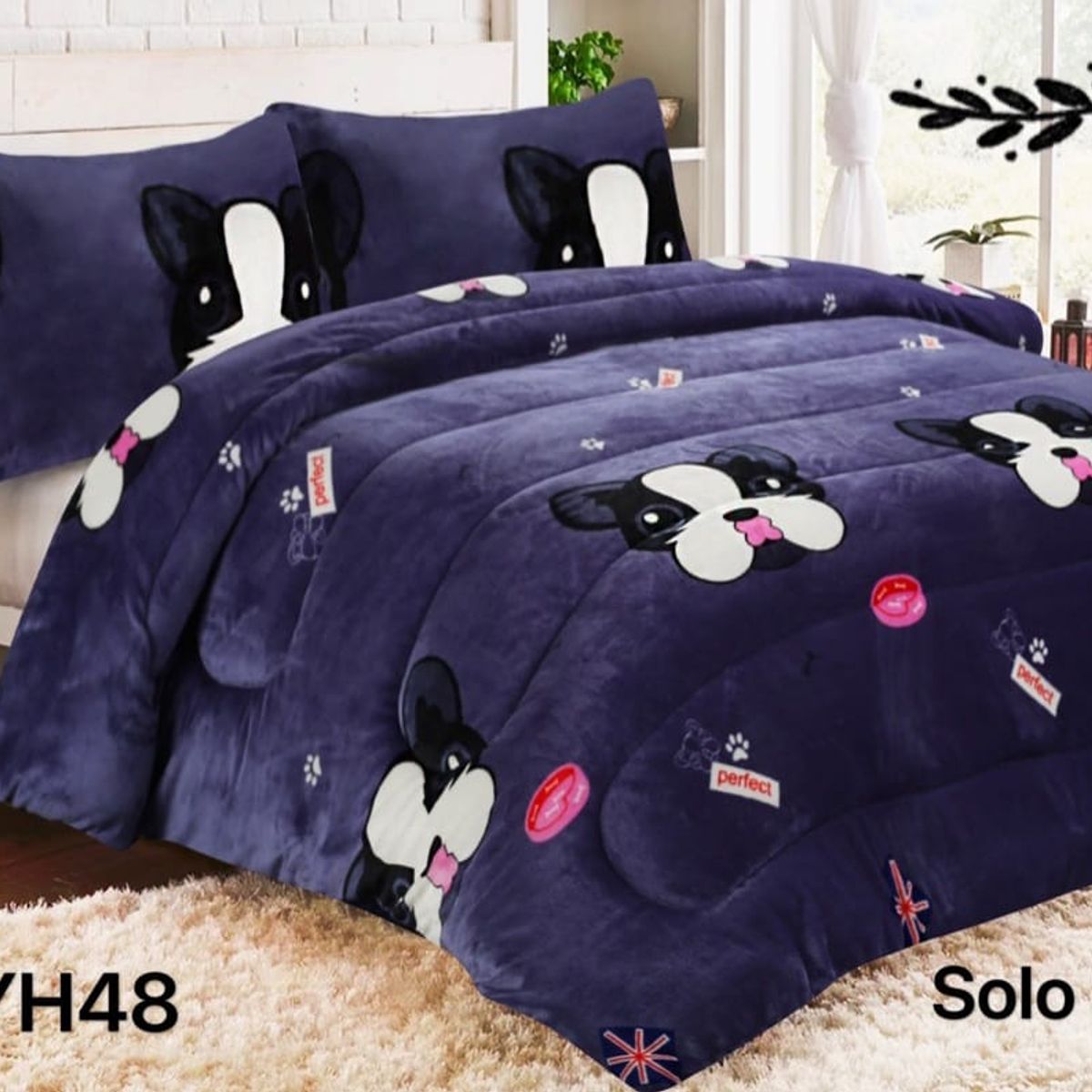 GENERICO - Cobertor  invierno plush con chiporro 1.5p perro