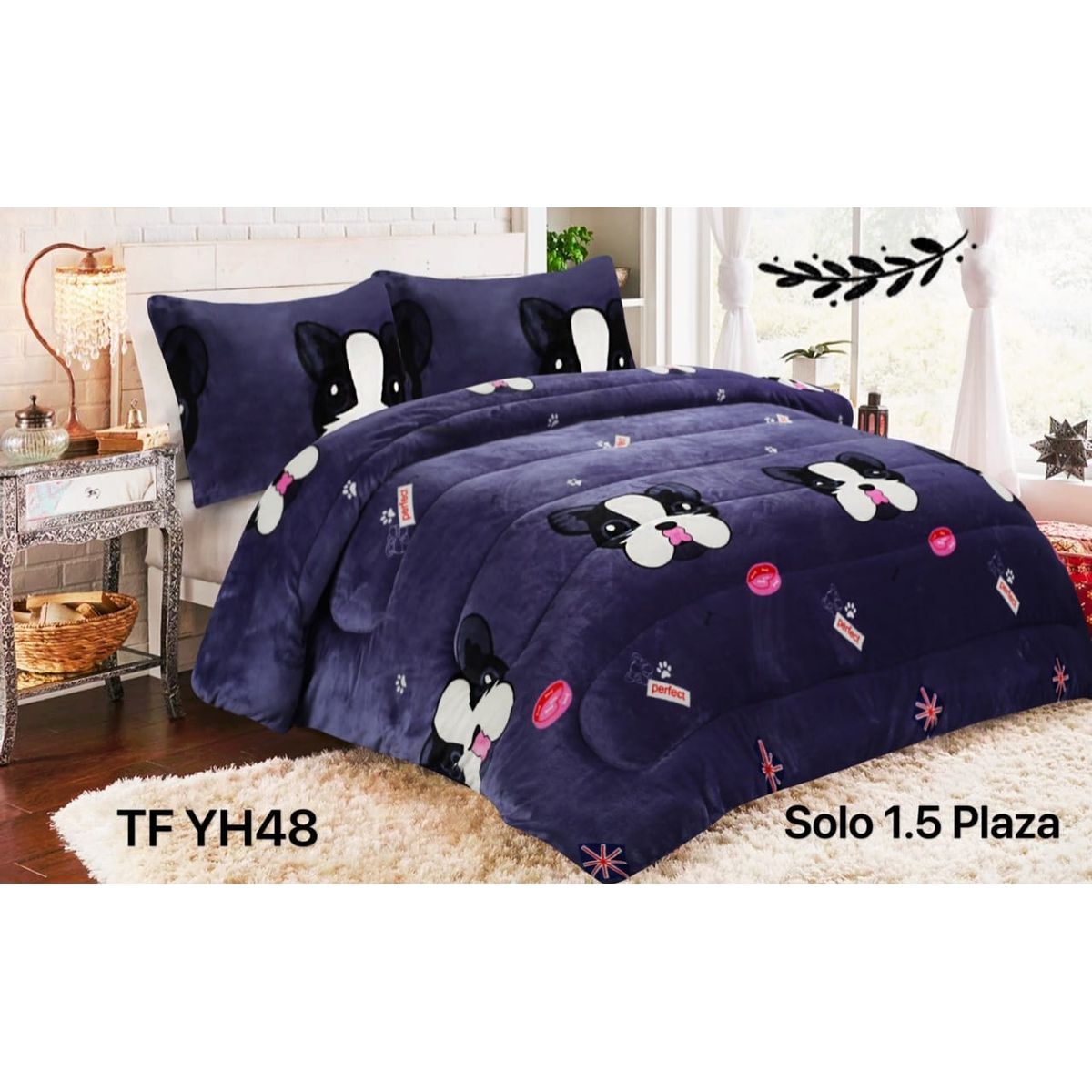 GENERICO - Cobertor  invierno plush con chiporro 1.5p perro