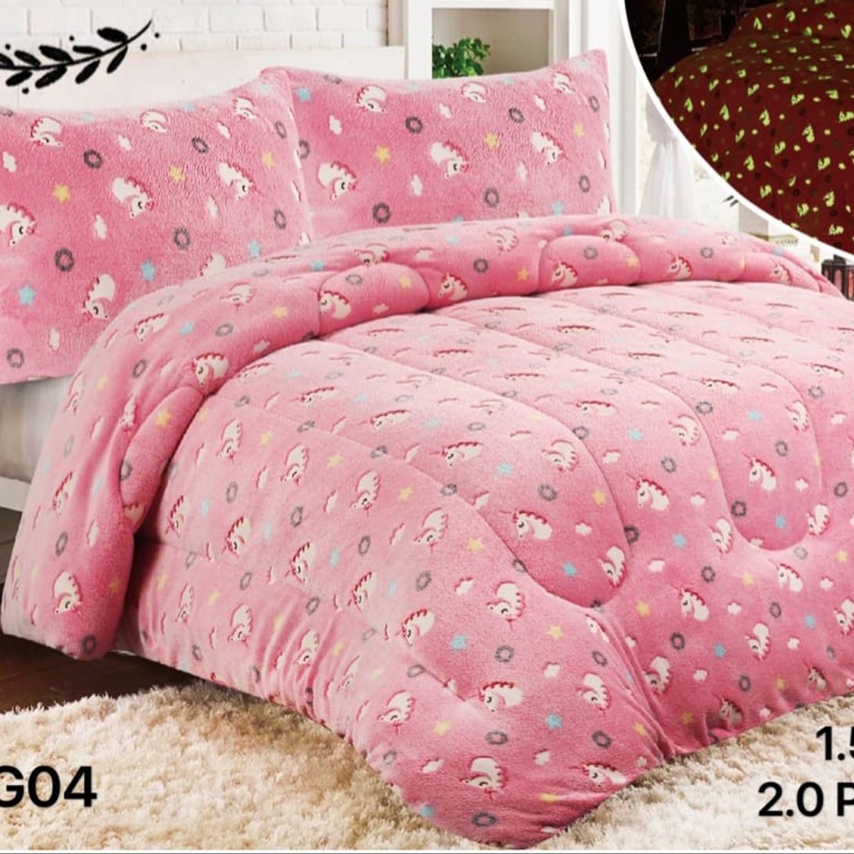 GENERICO - Cobertor  invierno plush con chiporro 1.5p luminoso